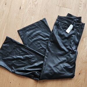 Reitmans Black Faux Leather Wide Leg Pants